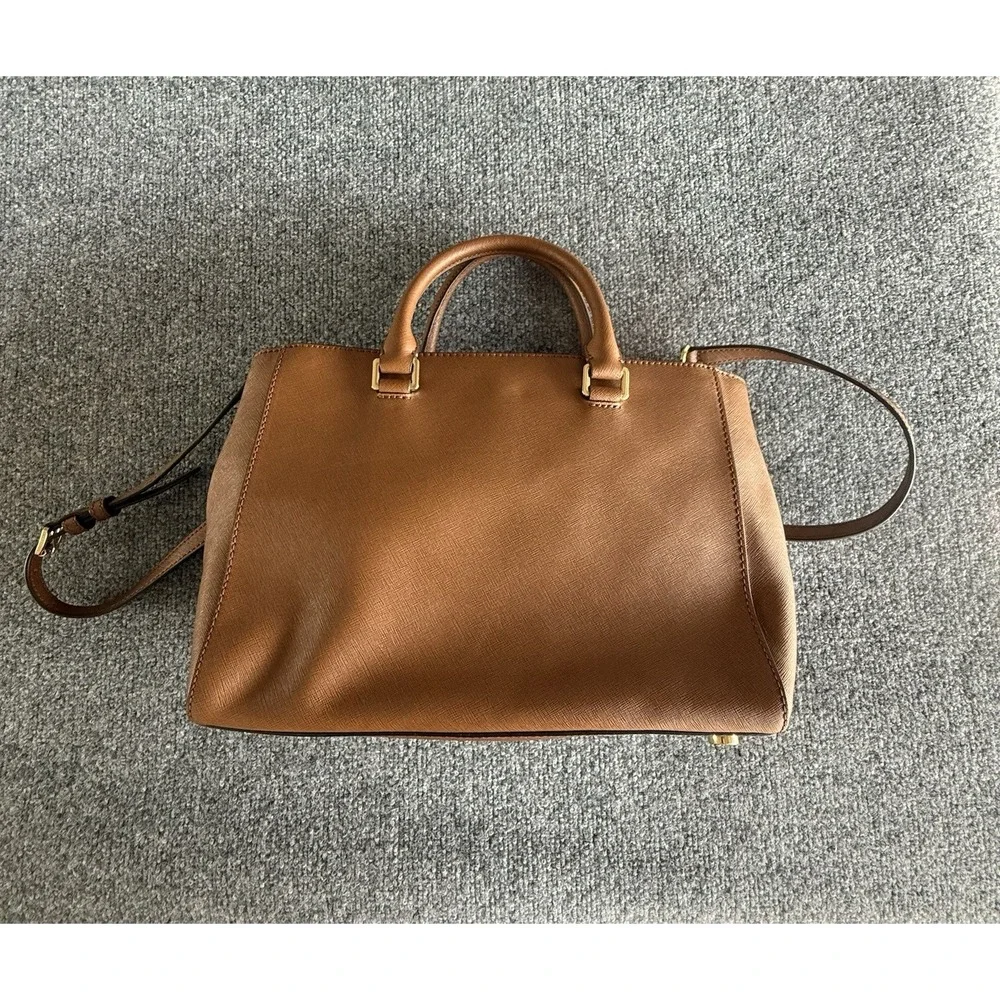 Michael Kors Sutton Leather‎ Medium Satchel Handbag-Luggage/Brown  SH9